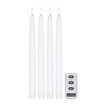 4 Velas LED Bright 28,5 cm con control remoto - blanco - Scandi Essentials