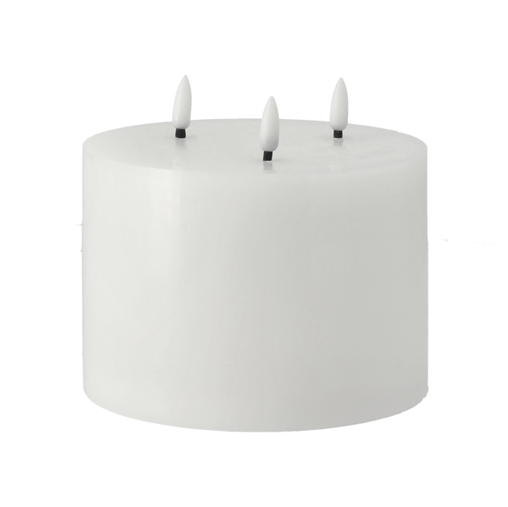 Bloque de vela LED Bright Melt 3 mechas 13 cm - Blanco - Scandi Essentials