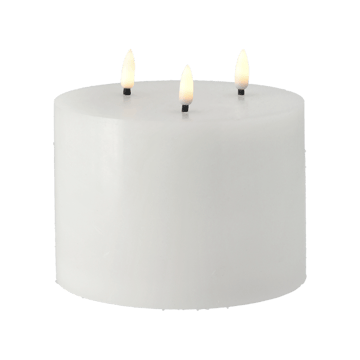 Bloque de vela LED Bright Melt 3 mechas 13 cm - Blanco - Scandi Essentials