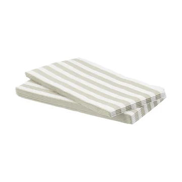 Bold Stripe servilleta de papel - Blanco y beige, pack de 15, 33x40 cm - Scandi Essentials