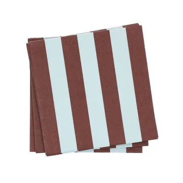 Bold Stripe servilleta de papel - Granate-azul, paquete de 20, 33x33 cm - Scandi Essentials