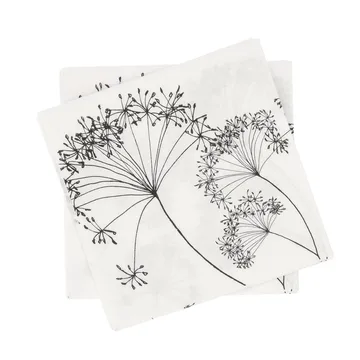 Botanical servilleta de papel - Blanco y negro, paquete de 20, 33x33 cm - Scandi Essentials