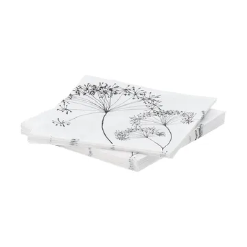 Botanical servilleta de papel - Blanco y negro, paquete de 20, 33x33 cm - Scandi Essentials
