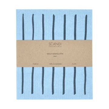 Daily bayeta con estampado - Azul, 3 unidades - Scandi Essentials