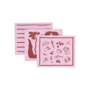 Daily bayeta con estampado - Rosa, pack de 3 piezas - Scandi Essentials