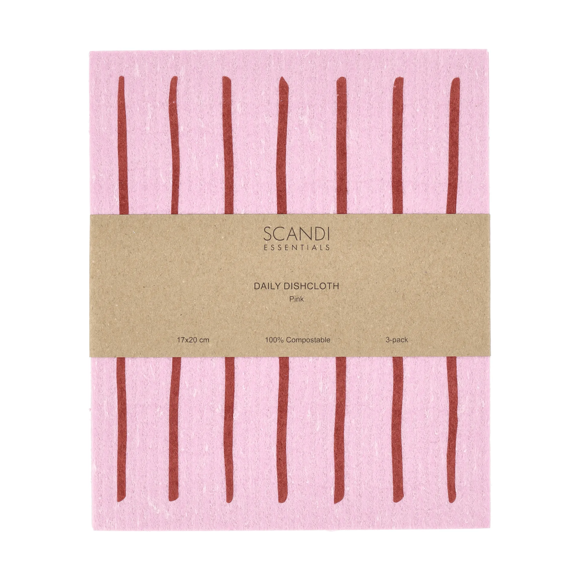 Daily bayeta con estampado, Rosa, pack de 3 piezas Scandi Essentials