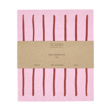 Daily bayeta con estampado - Rosa, pack de 3 piezas - Scandi Essentials