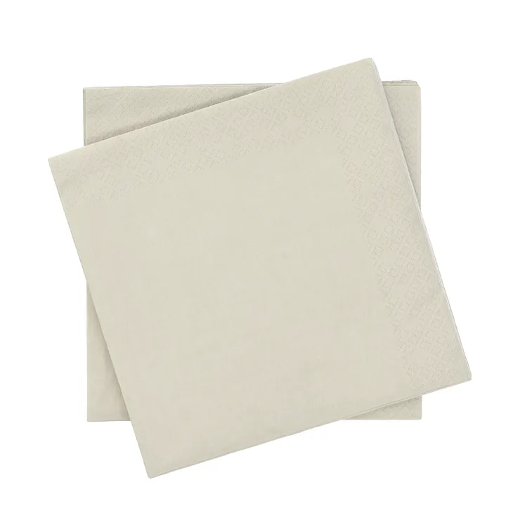 Plain servilleta de papel - Beige, paquete de 20, 40x40 cm - Scandi Essentials
