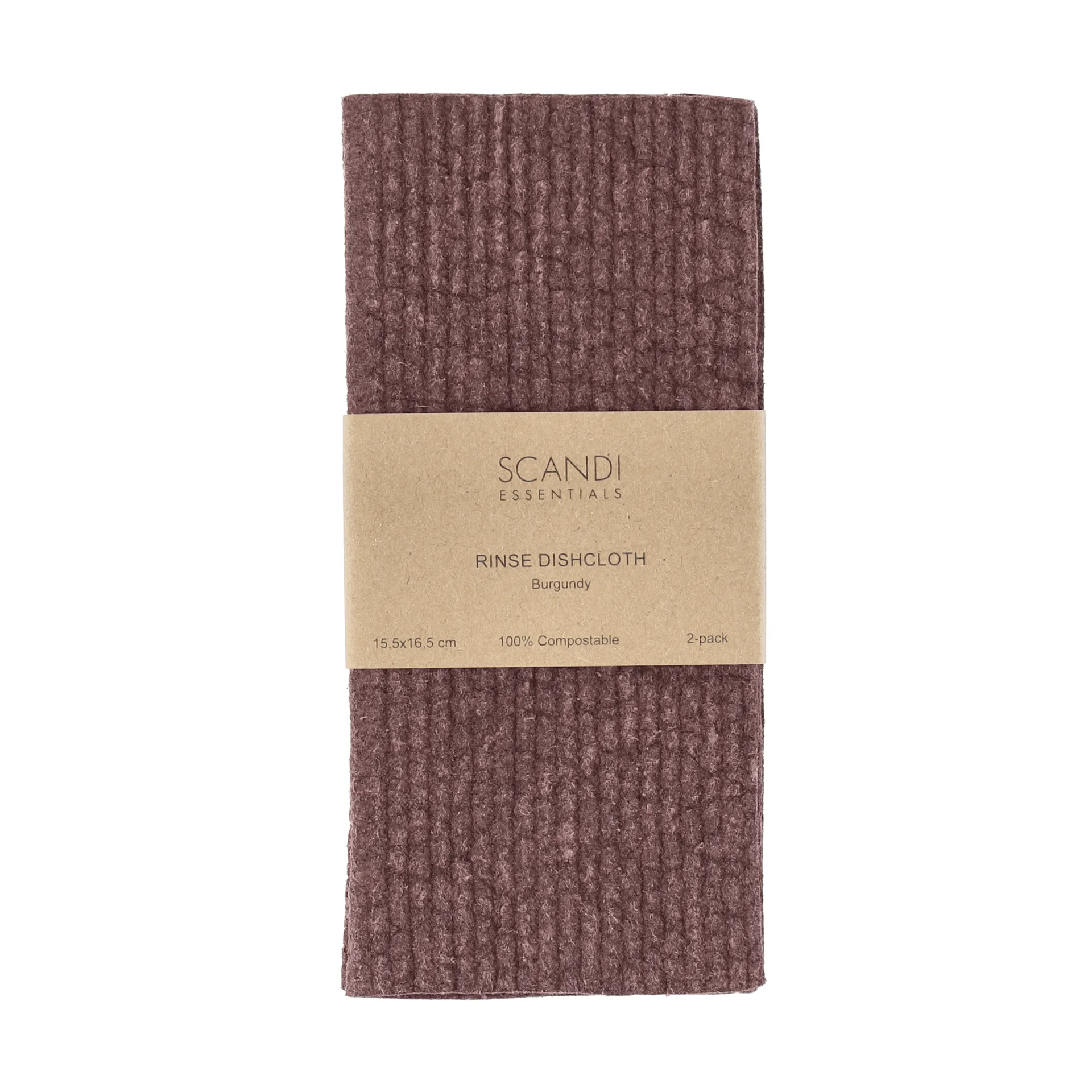 Rinse bayeta de cocina, borgoña, pack de 2 Scandi Essentials
