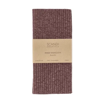 Rinse bayeta de cocina - borgoña, pack de 2 - Scandi Essentials