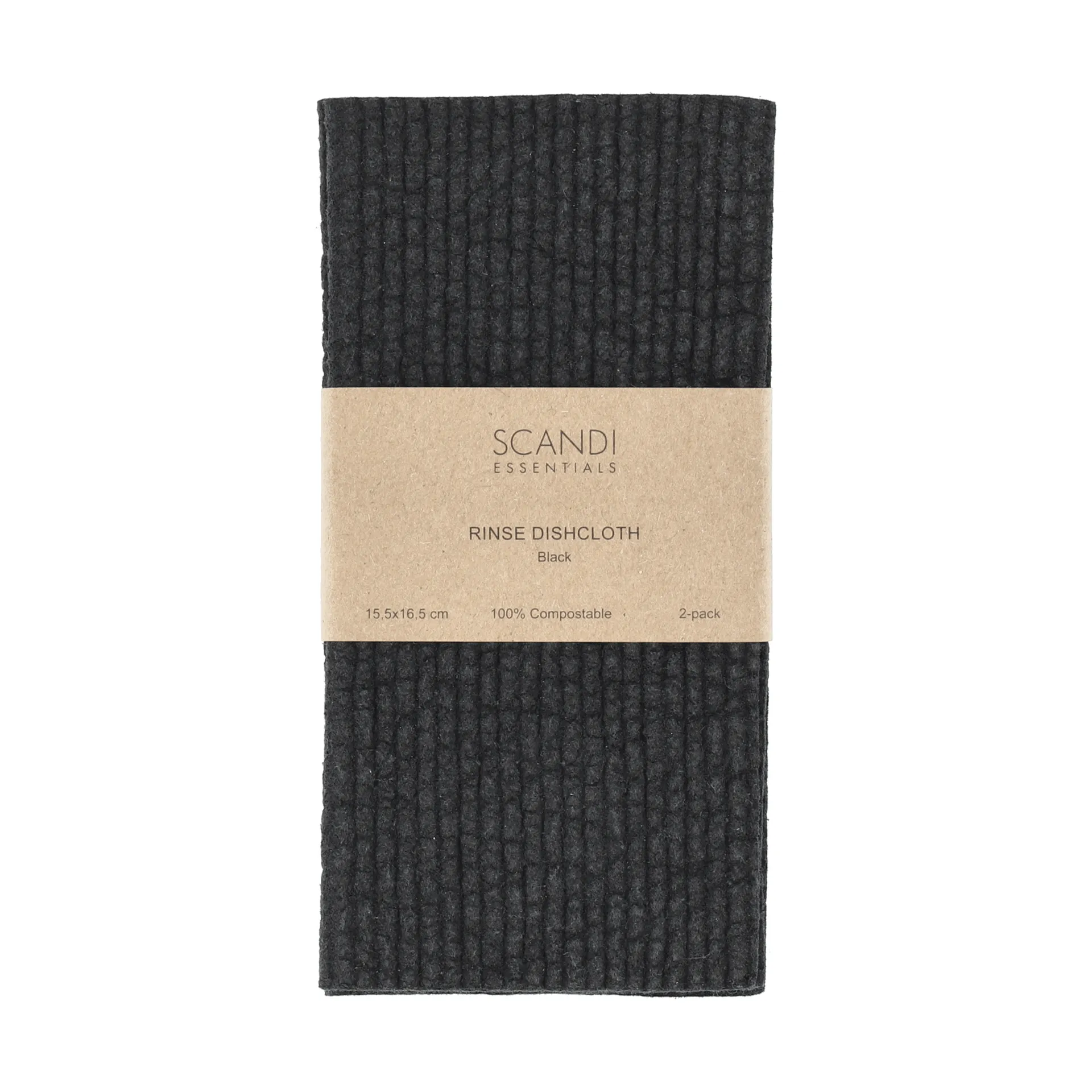 Rinse bayeta de cocina, negro, paquete de 2 piezas Scandi Essentials