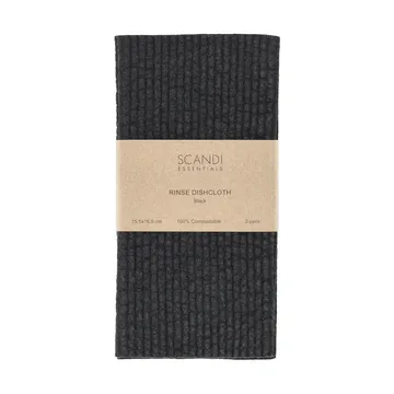 Rinse bayeta de cocina - negro, paquete de 2 piezas - Scandi Essentials