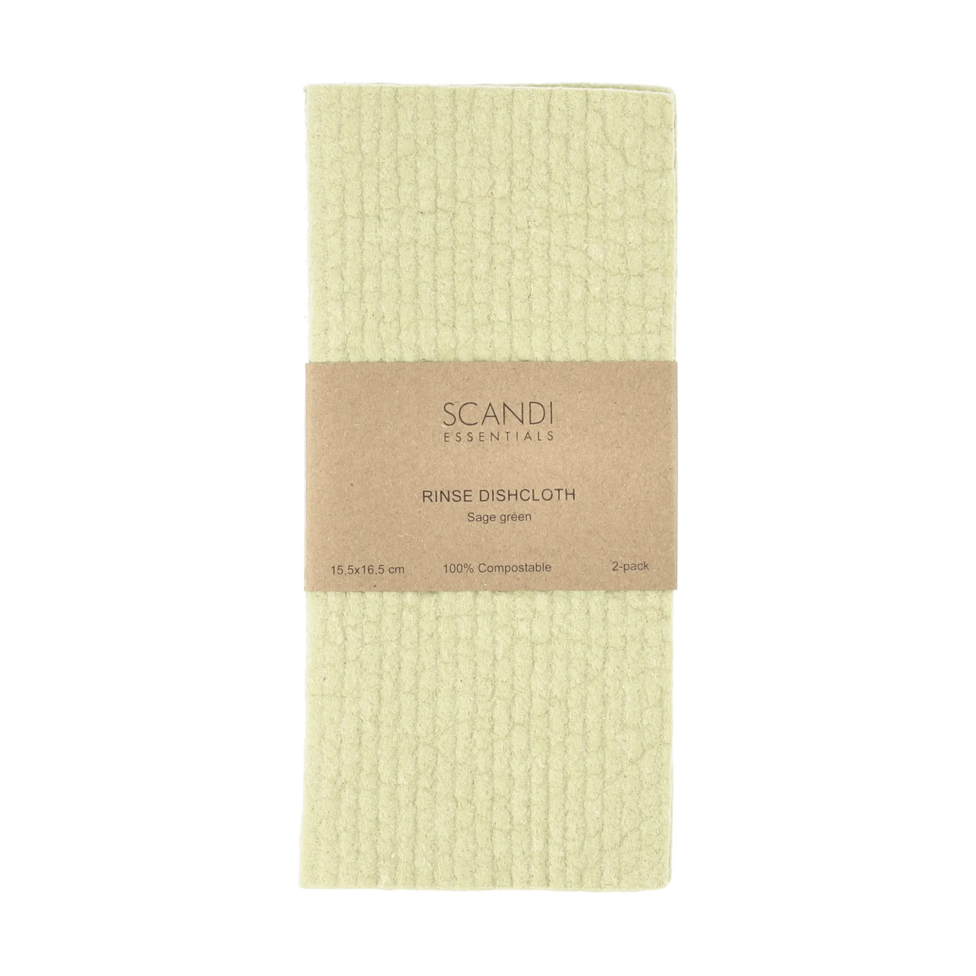 Rinse bayeta de cocina, Verde salvia, 2 piezas Scandi Essentials