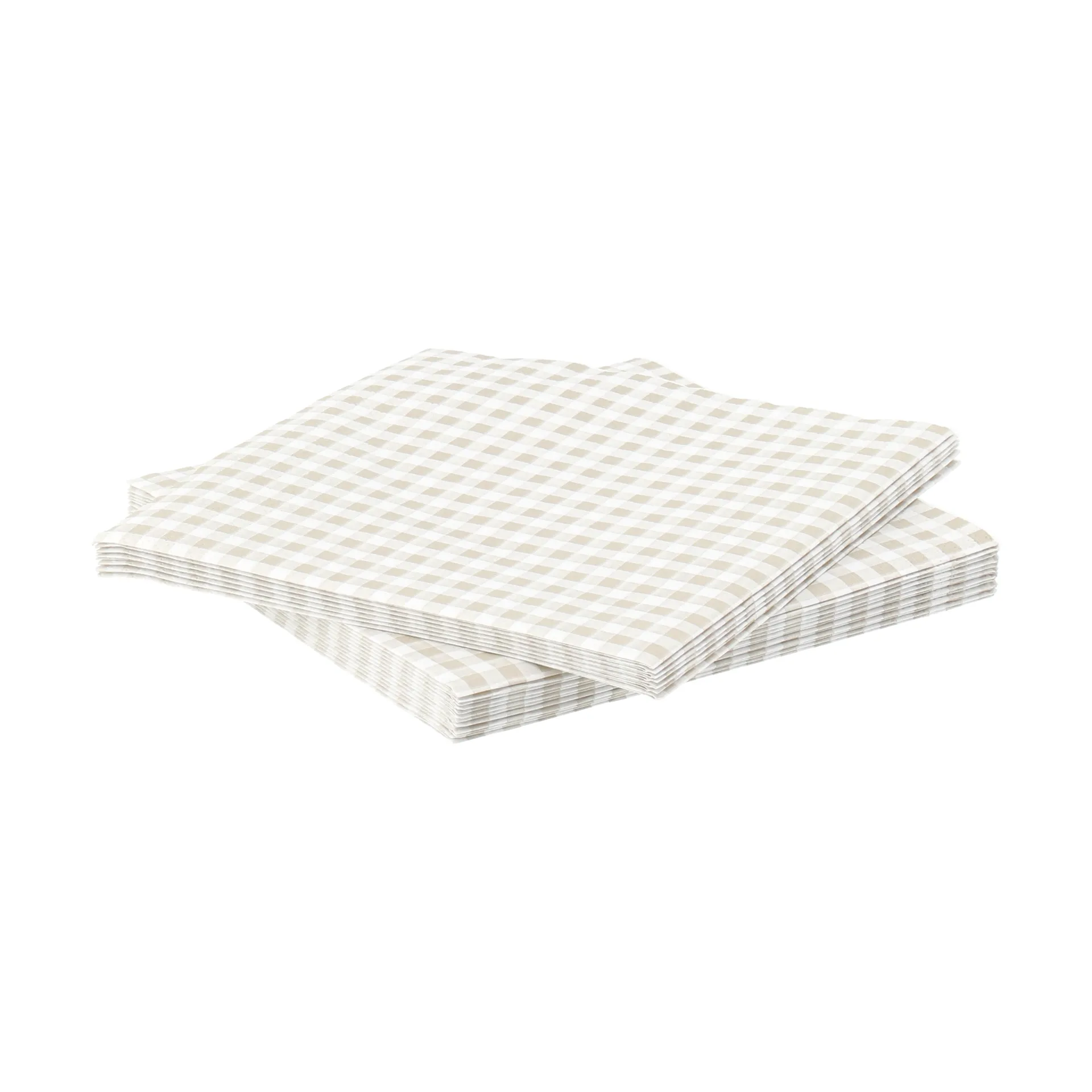 servilleta de papel de cuadriculado fino, Blanco y beige, paquete de 20, 33x33 cm Scandi Essentials