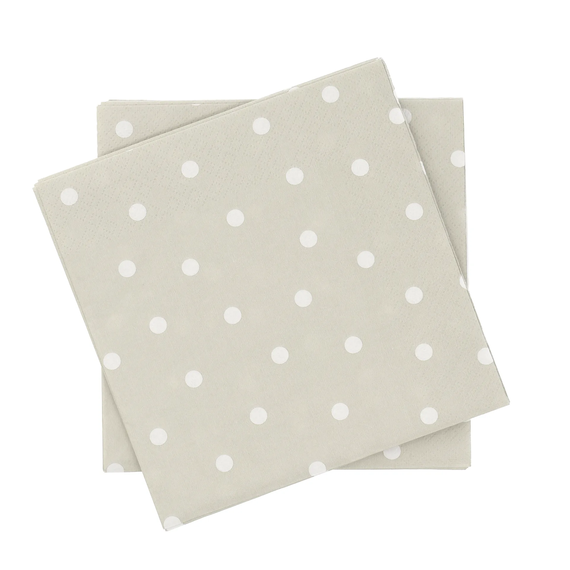 servilleta de papel de lunares finos, Blanco y beige, paquete de 20, 33x33 cm Scandi Essentials