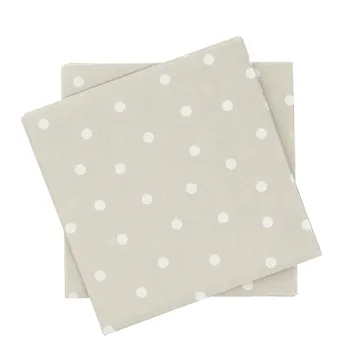 servilleta de papel de lunares finos - Blanco y beige, paquete de 20, 33x33 cm - Scandi Essentials