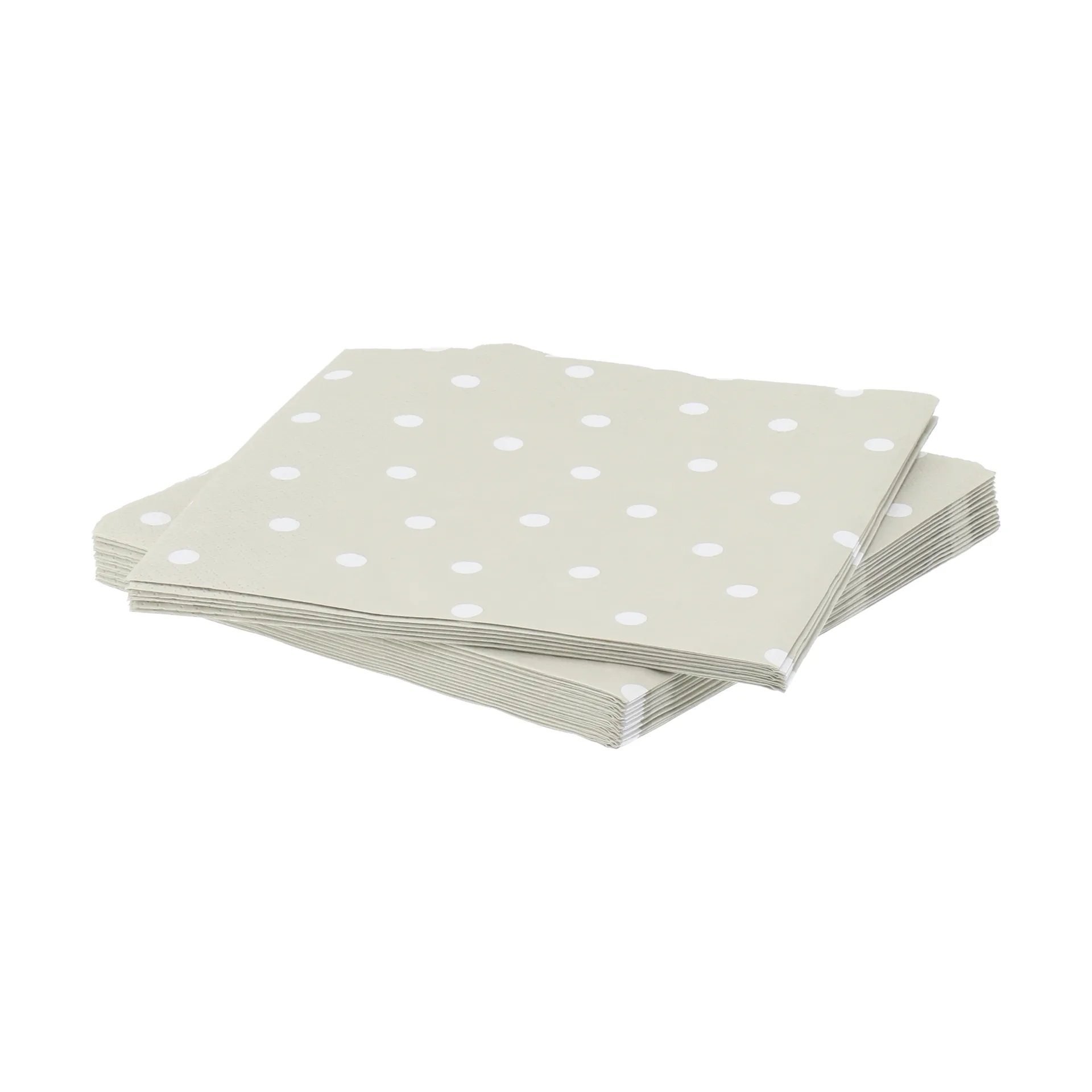 servilleta de papel de lunares finos, Blanco y beige, paquete de 20, 33x33 cm Scandi Essentials