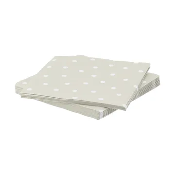 servilleta de papel de lunares finos - Blanco y beige, paquete de 20, 33x33 cm - Scandi Essentials
