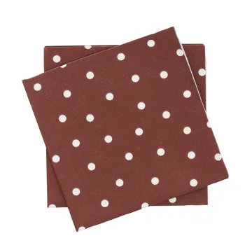 servilleta de papel de lunares finos - Granate y blanco, pack de 20, 33x33 cm - Scandi Essentials
