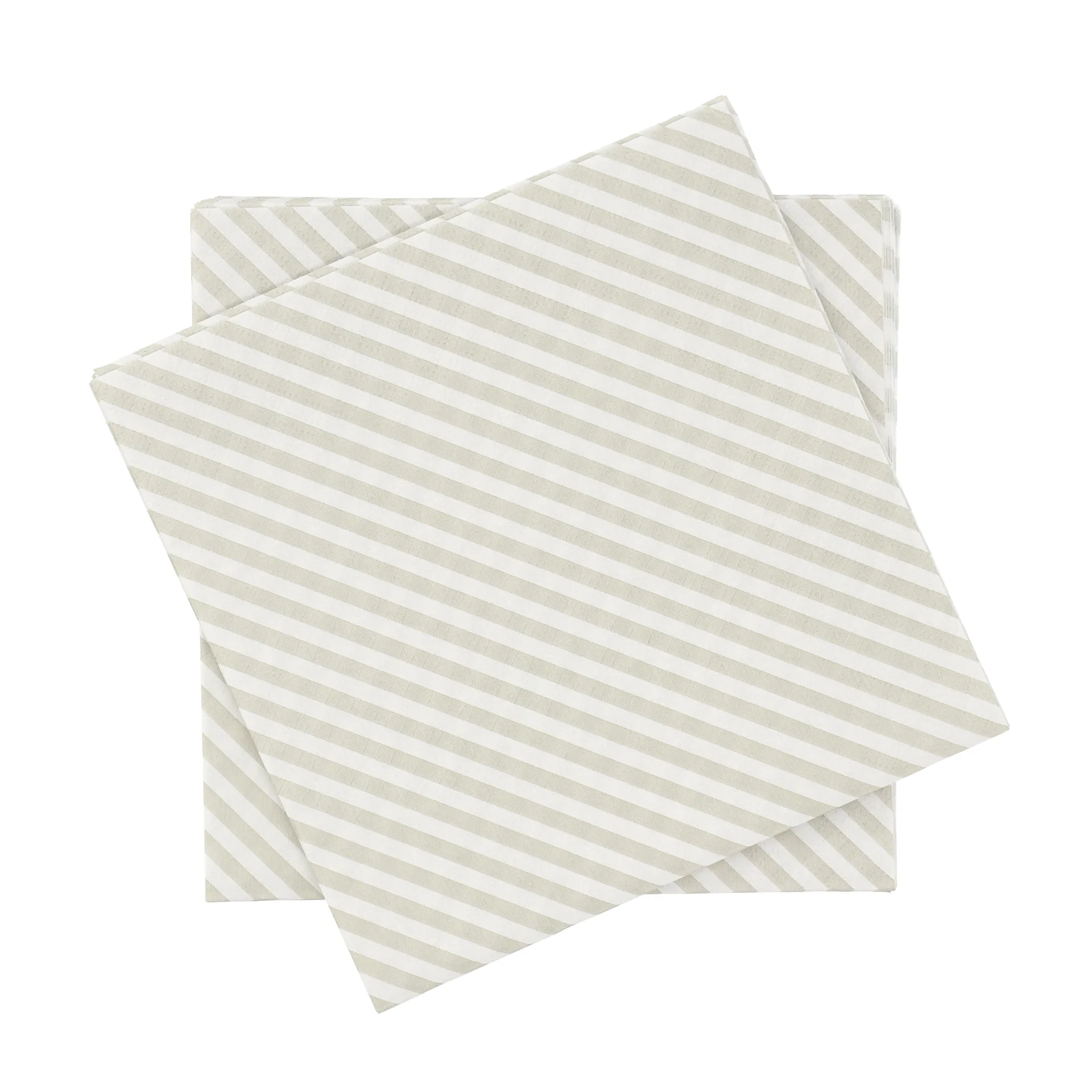 servilleta de papel de rayas finas, Blanco y beige, paquete de 20, 33x33 cm Scandi Essentials