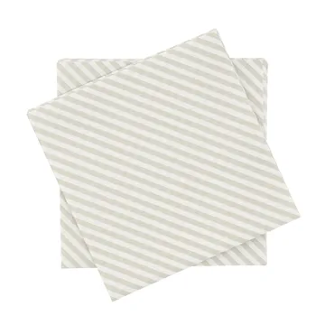 servilleta de papel de rayas finas - Blanco y beige, paquete de 20, 33x33 cm - Scandi Essentials