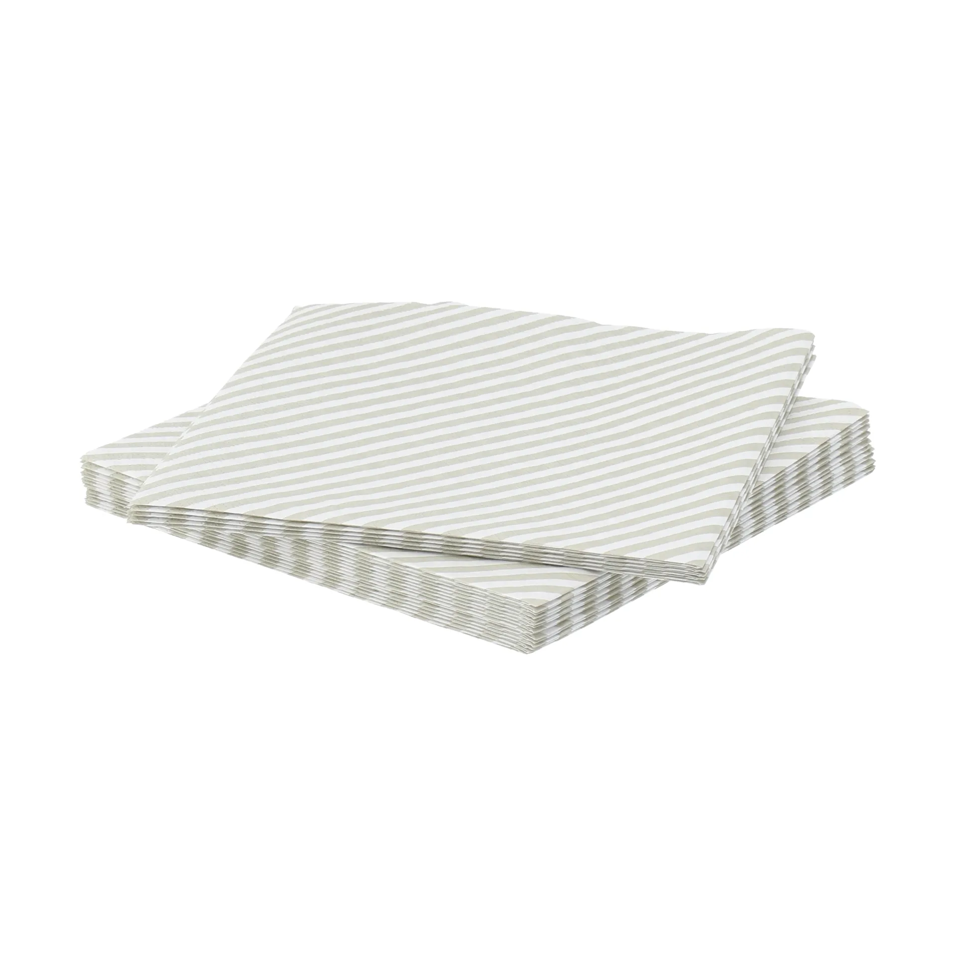 servilleta de papel de rayas finas, Blanco y beige, paquete de 20, 33x33 cm Scandi Essentials