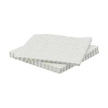servilleta de papel de rayas finas - Blanco y beige, paquete de 20, 33x33 cm - Scandi Essentials