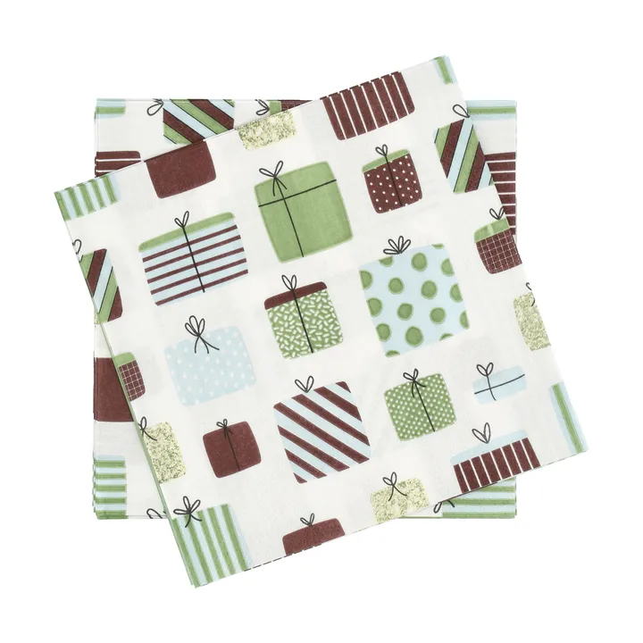 servilleta de papel Gift - Multicolor, paquete de 20, 33x33 cm - Scandi Essentials
