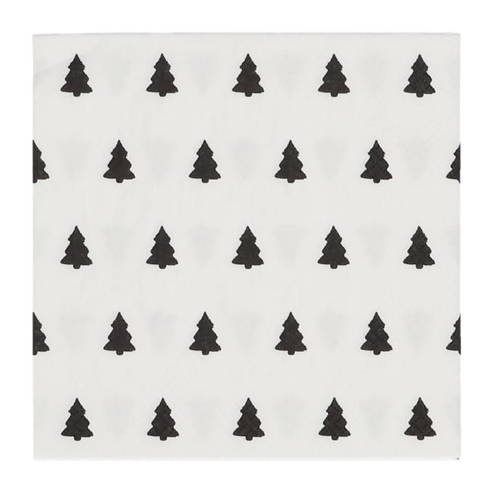 Servilletas Linen trees 33x33 cm 20 unidades - negro-blanco - Scandi Essentials