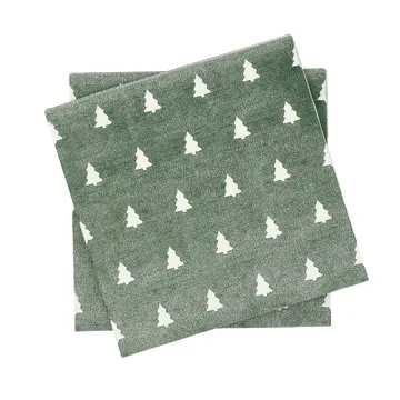 Servilletas Linen trees 33x33 cm 20 unidades - verde y blanco - Scandi Essentials