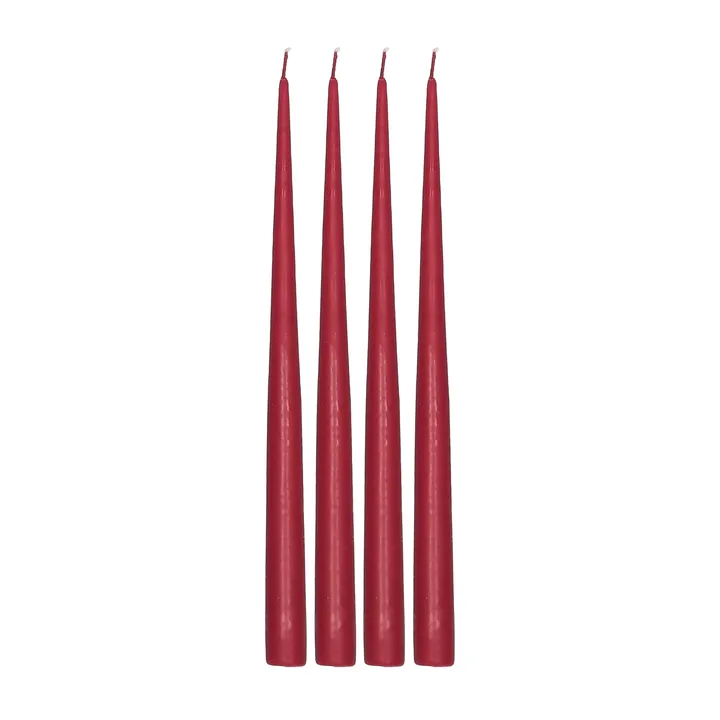 Vela cónica Atmosphere 32 cm, 4 unidades - Rojo oscuro - Scandi Essentials