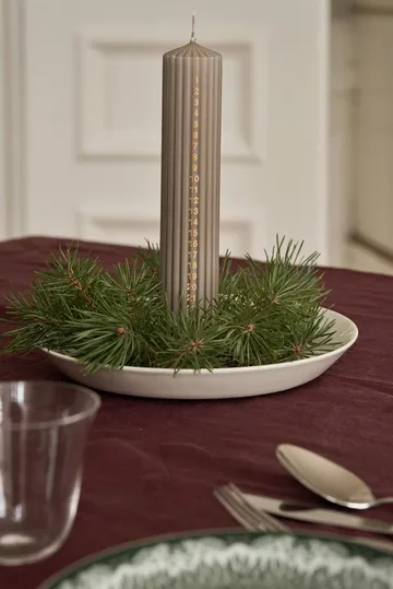 Vela de Adviento Awaiting - Linen, 25 cm - Scandi Essentials