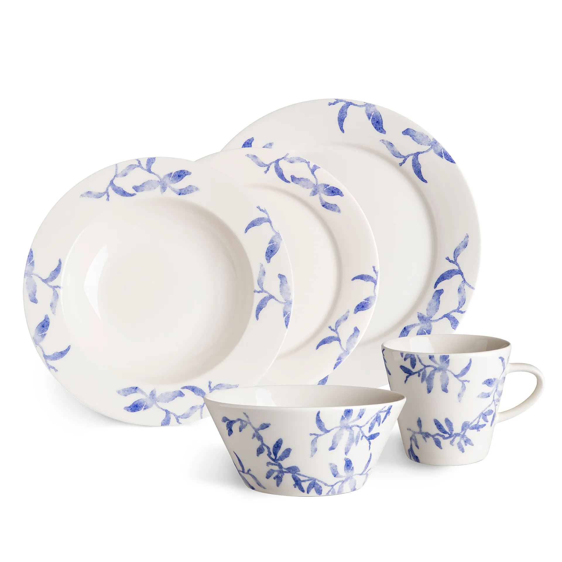 4 Boles para desayuno Havspil 60 cl, azul-blanco Scandi Living