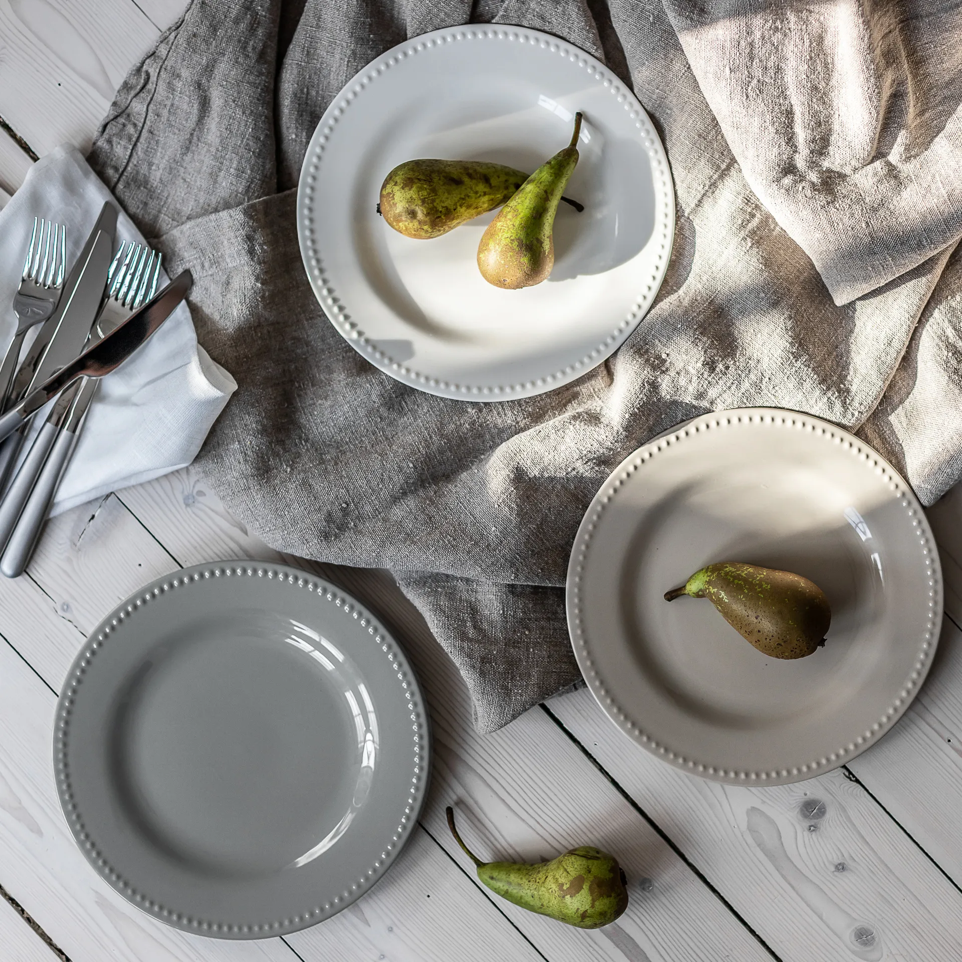 4 Platillos Dots 22 cm, Beige Scandi Living