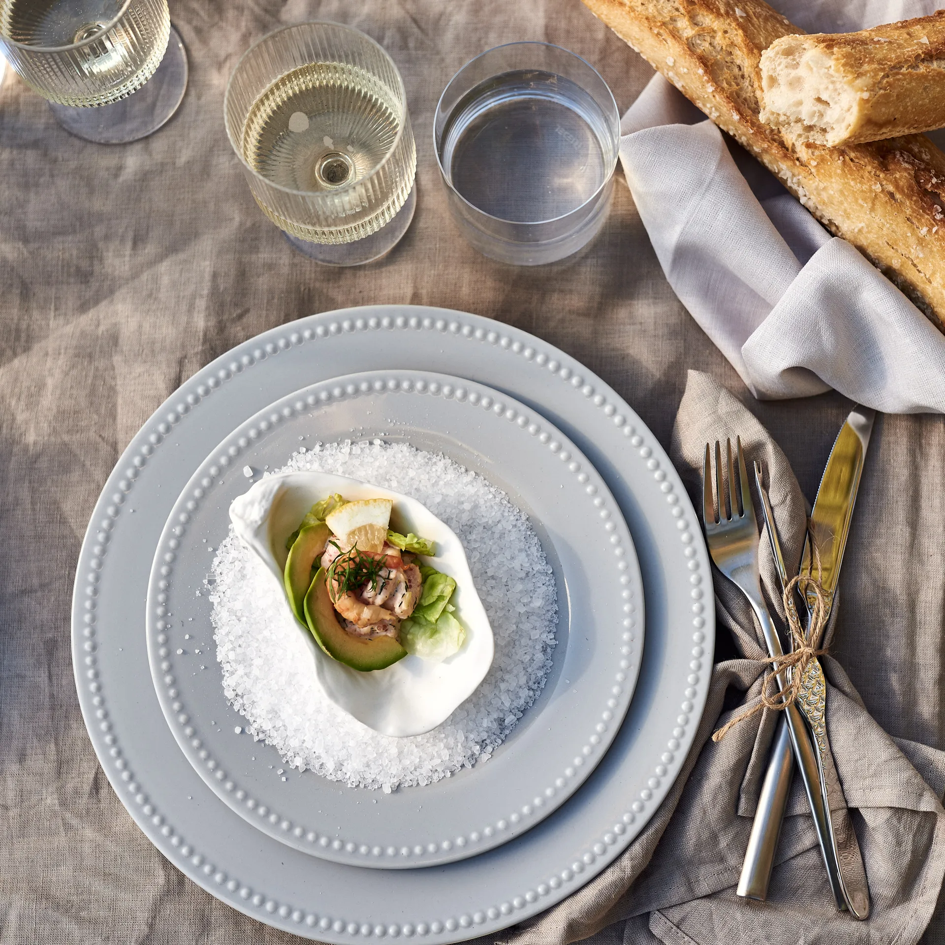 4 Platillos Dots 22 cm, Gris Scandi Living