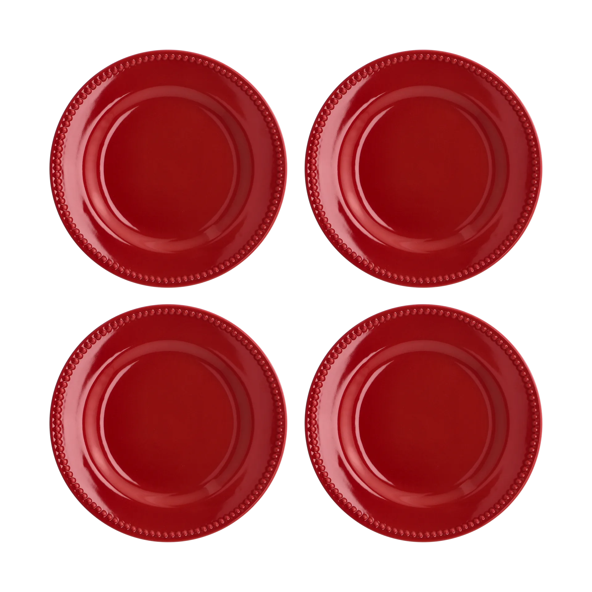 4 Platillos Dots 22 cm, Rojo Scandi Living