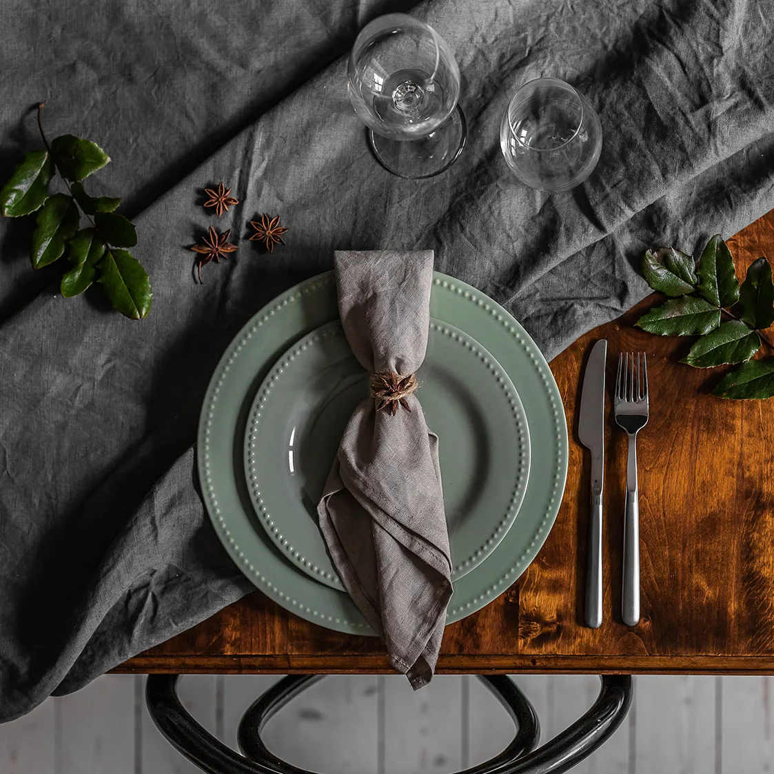 4 Platillos Dots 22 cm, Verde Scandi Living