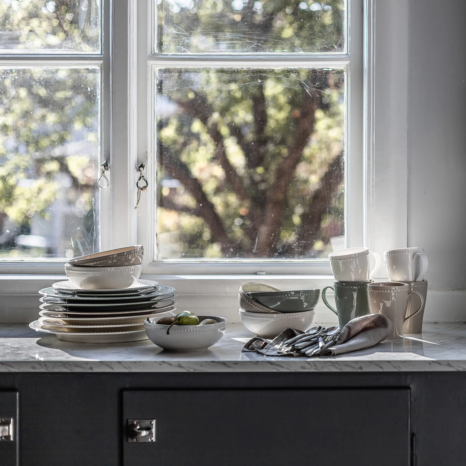 4 Platillos Dots 22 cm, Verde Scandi Living