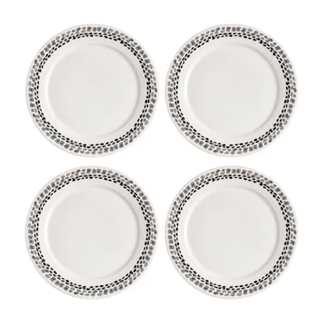 4 Platillos Klappersten 21 cm - negro-blanco - Scandi Living