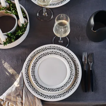 4 Platillos Klappersten 21 cm - negro-blanco - Scandi Living