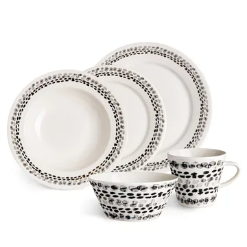 4 Platillos Klappersten 21 cm - negro-blanco - Scandi Living