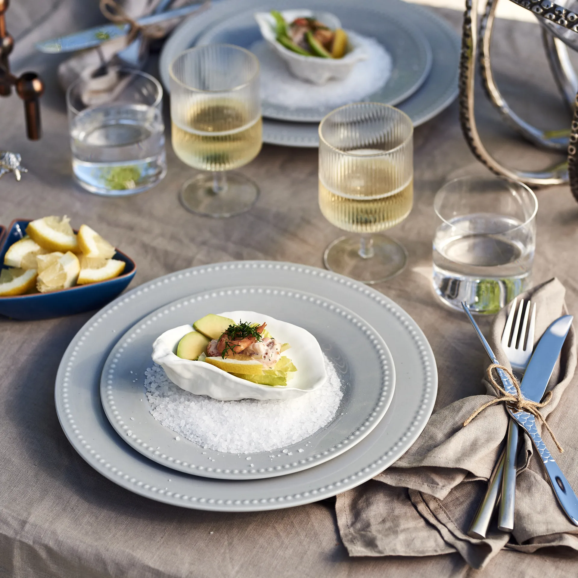 4 Platos Dots 28 cm, Gris Scandi Living