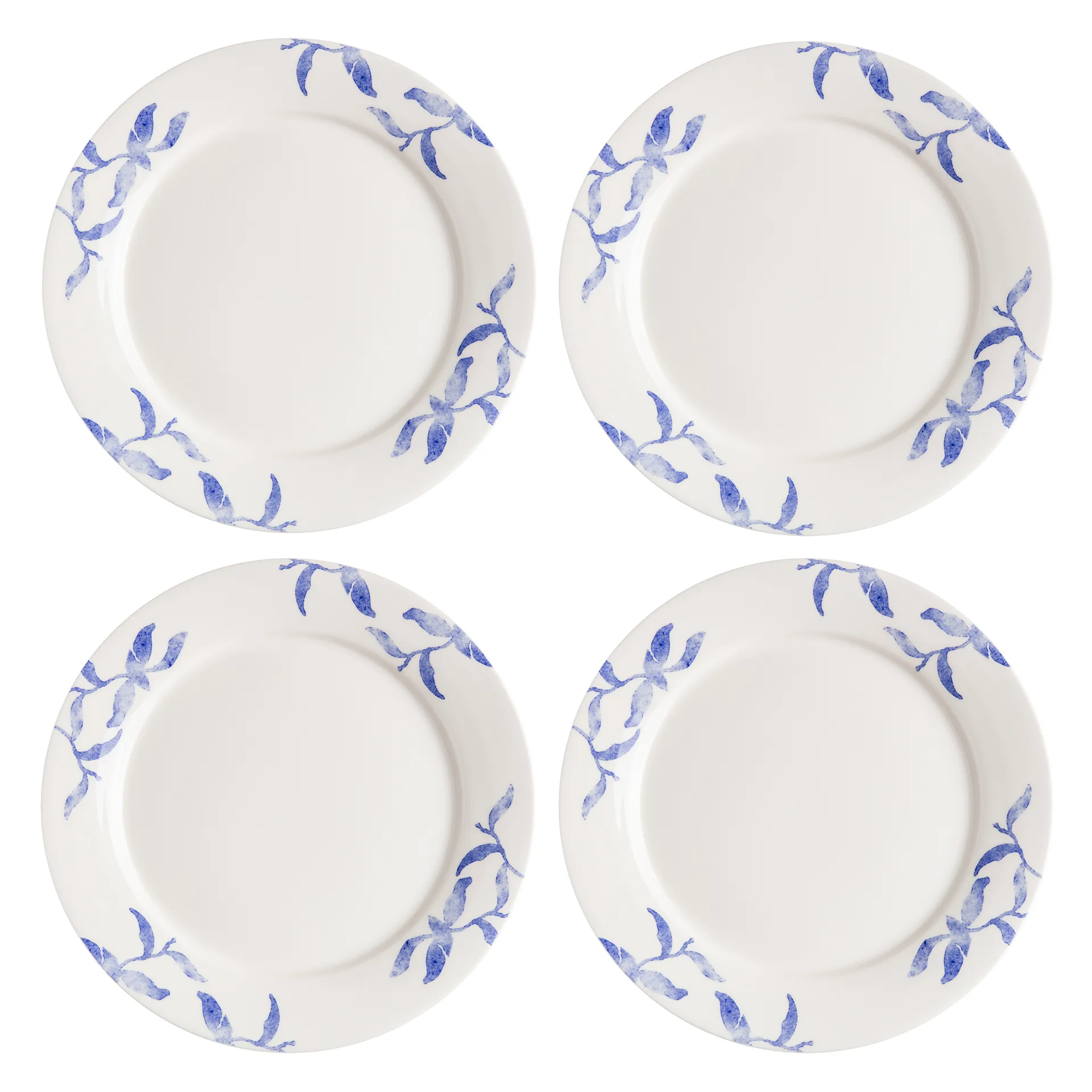4 Platos Havspil 28 cm, azul-blanco Scandi Living