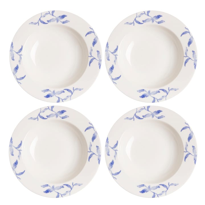 4 Platos hondos Havspil 23 cm - azul-blanco - Scandi Living