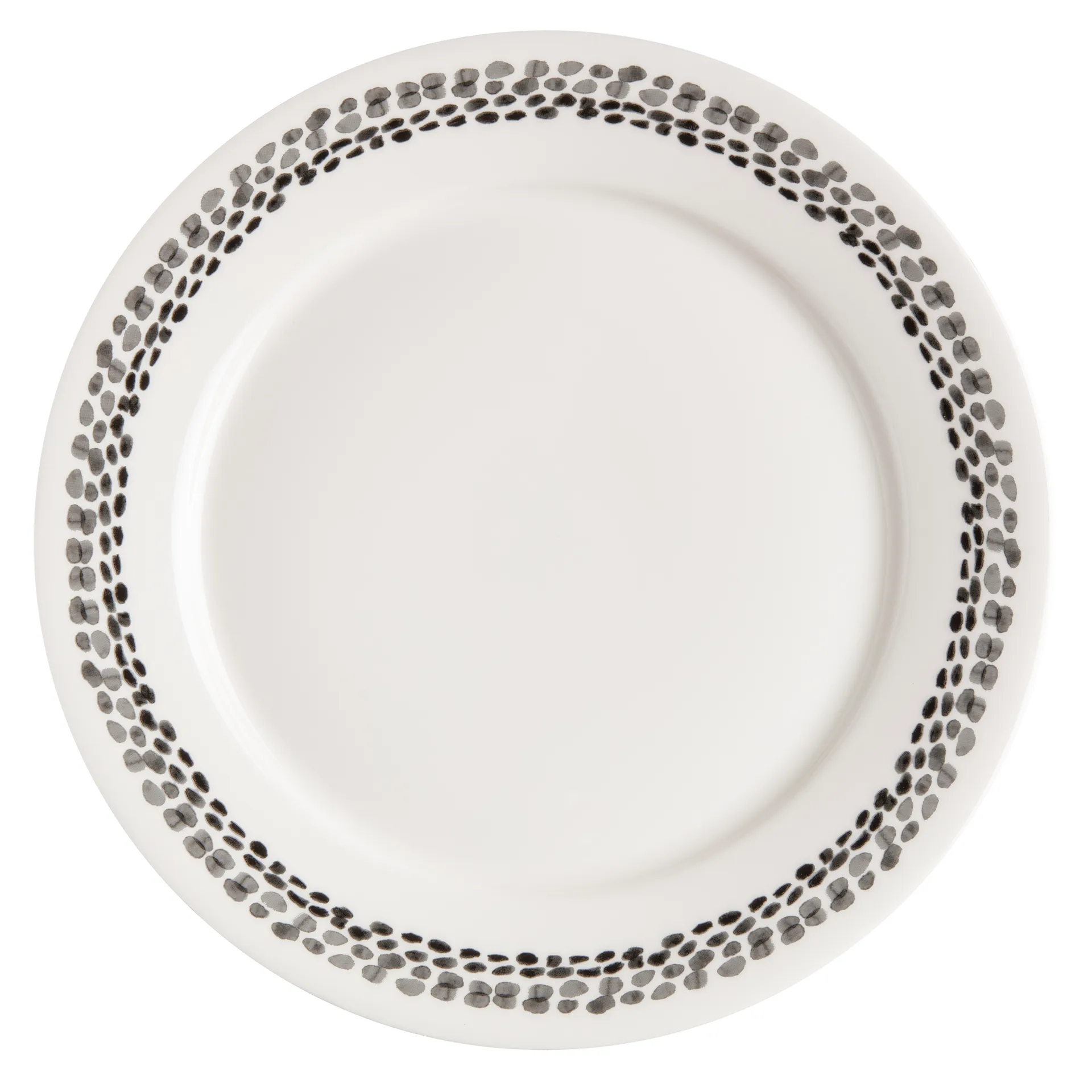 4 Platos Klappersten 28 cm, negro-blanco Scandi Living