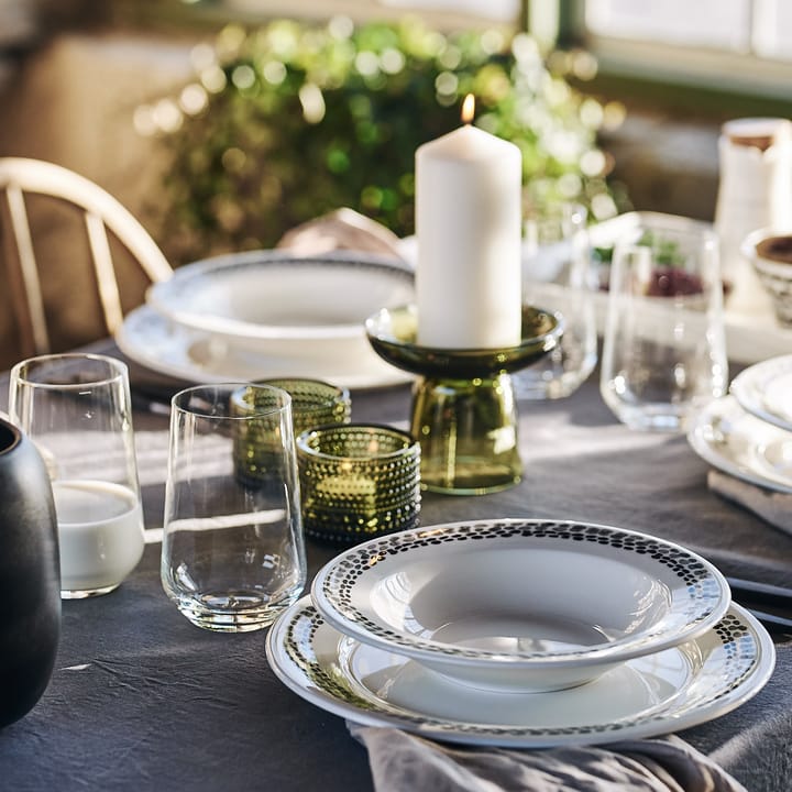 4 Platos Klappersten 28 cm, negro-blanco Scandi Living