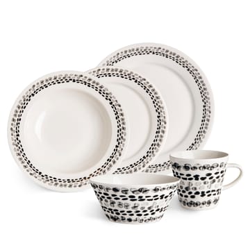 4 Platos Klappersten 28 cm - negro-blanco - Scandi Living
