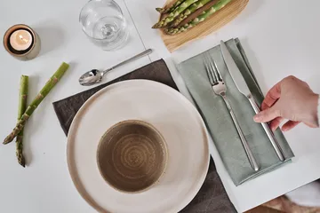 4 Servilletas Clean 45 x 45 cm - dusty green - Scandi Living