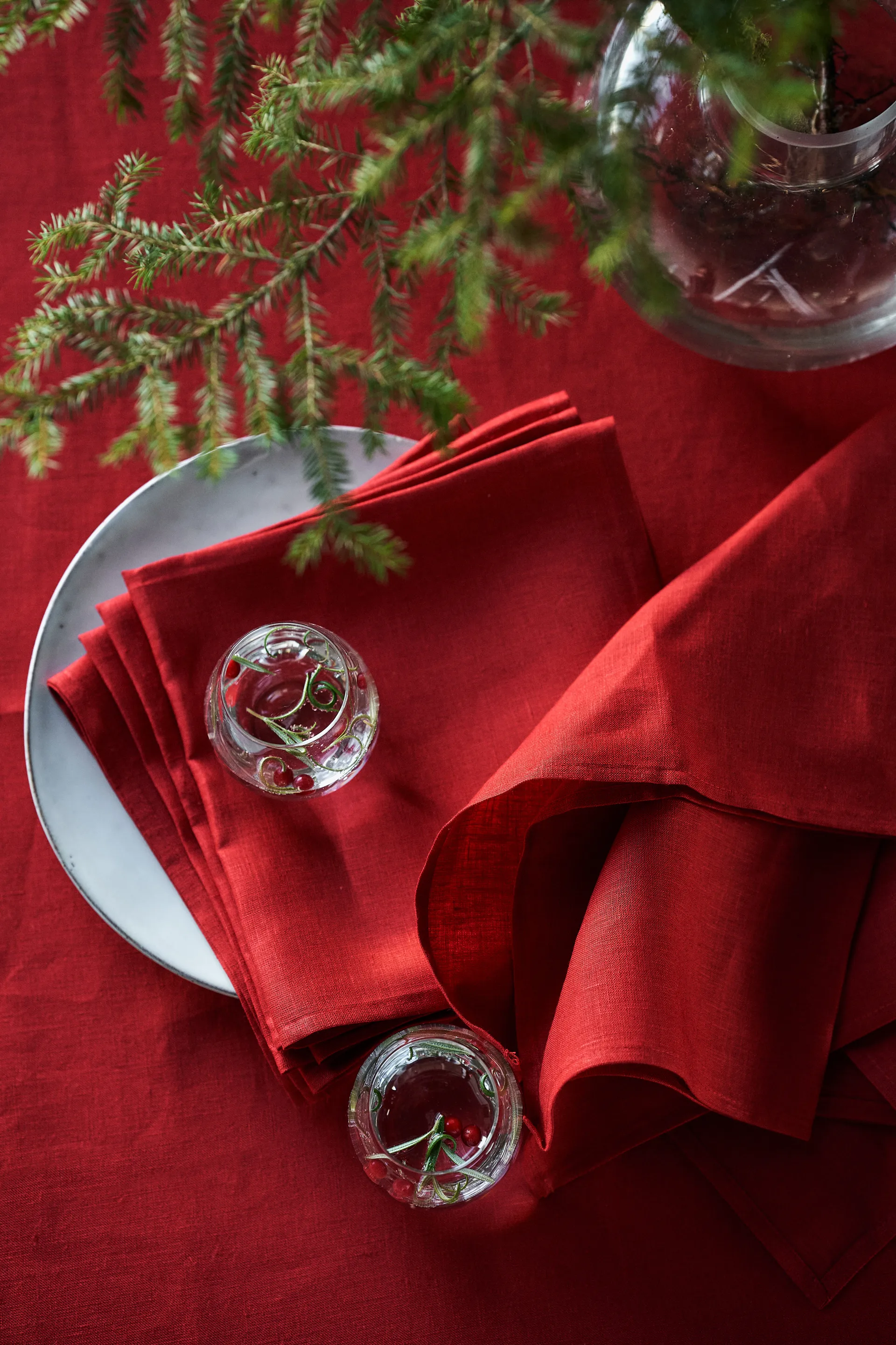 4 Servilletas Clean 45 x 45 cm, Red Scandi Living