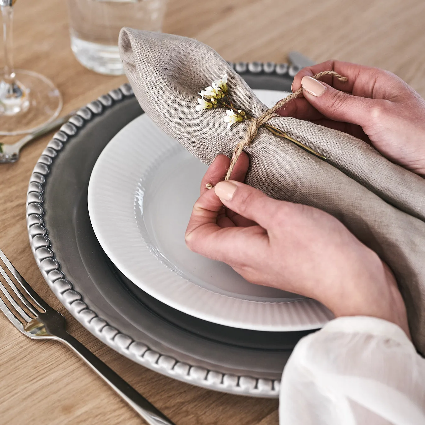 4 Servilletas Clean 45 x 45 cm, sand Scandi Living